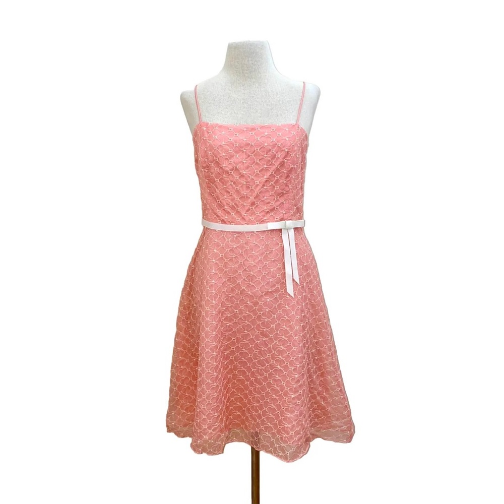 Laundry By Shelli Segal Peach, Silk A-Line Floral… - image 1